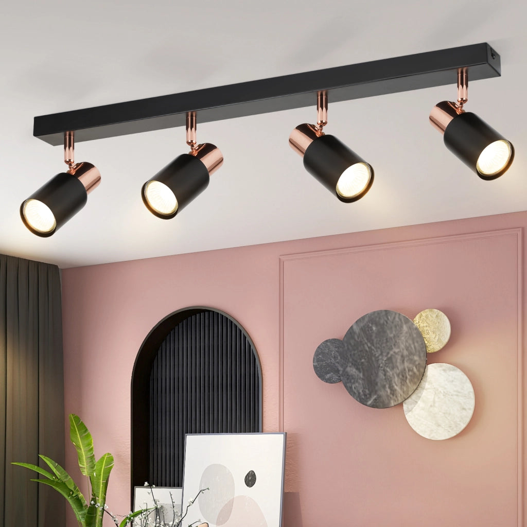 ZMH Lampada da soffitto 4 faretti GU10 orientabili 355° moderna plafoniera per cucina