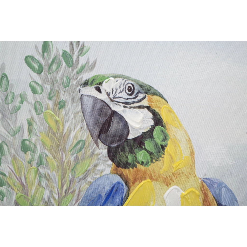 Stampa su Tela Tropicale 1, Multicolore, Legno, 120x3x90 cm