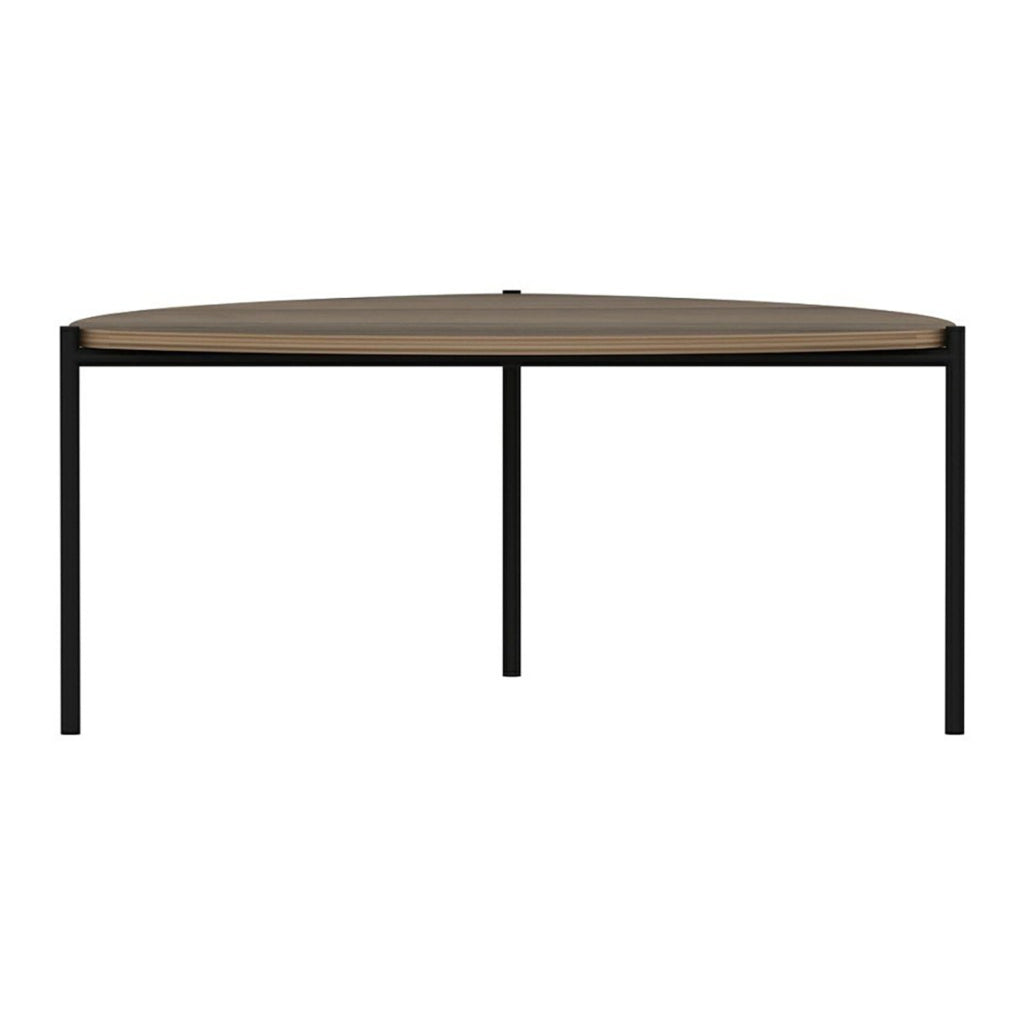 Tavolino Basso 'Gladsaxe' a Treppiedi - Piano Tavolo con Angoli Arrotondati -  color Noce [en.casa]