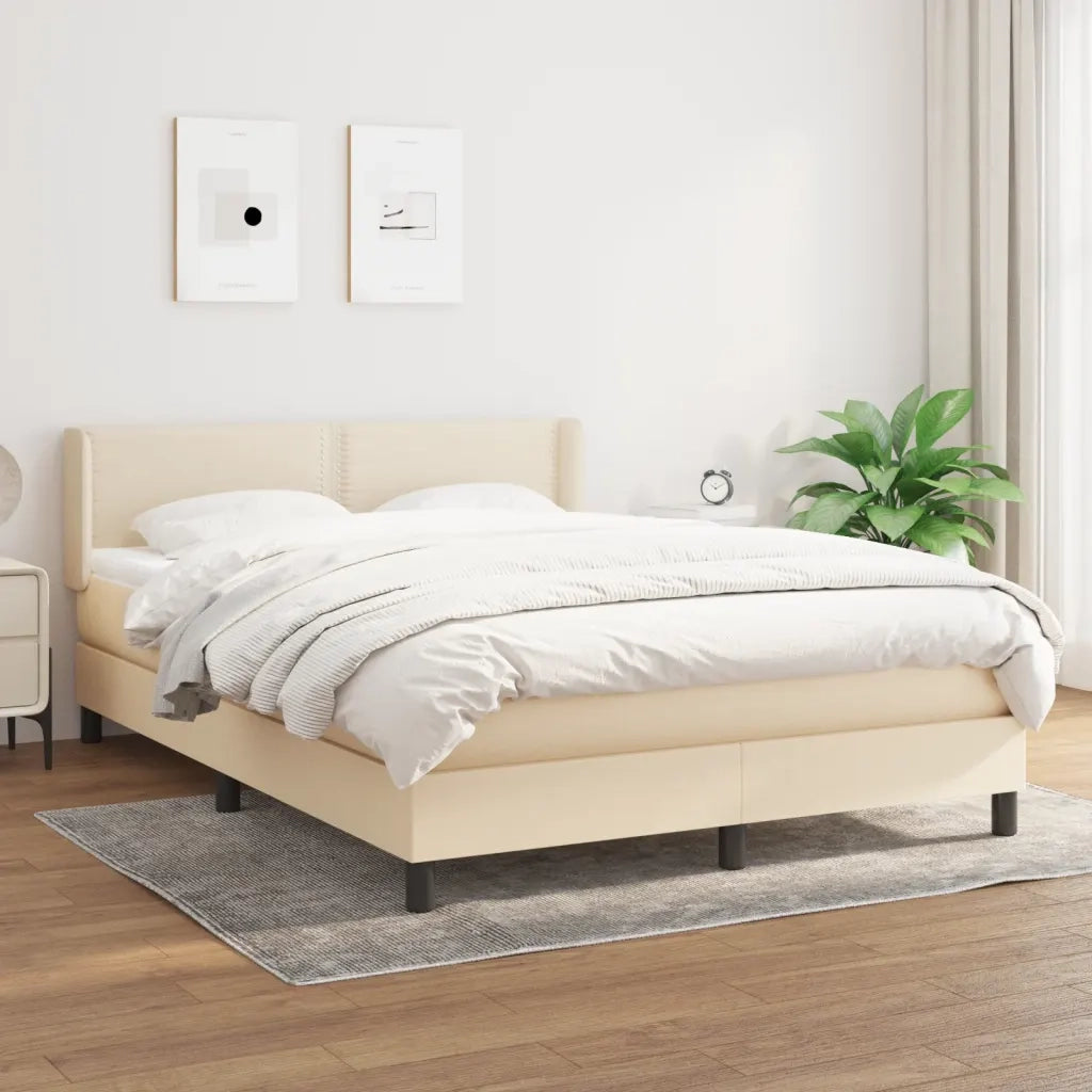Giroletto a Molle con Materasso Crema 140x200 cm in Tessuto cod mxl 54337