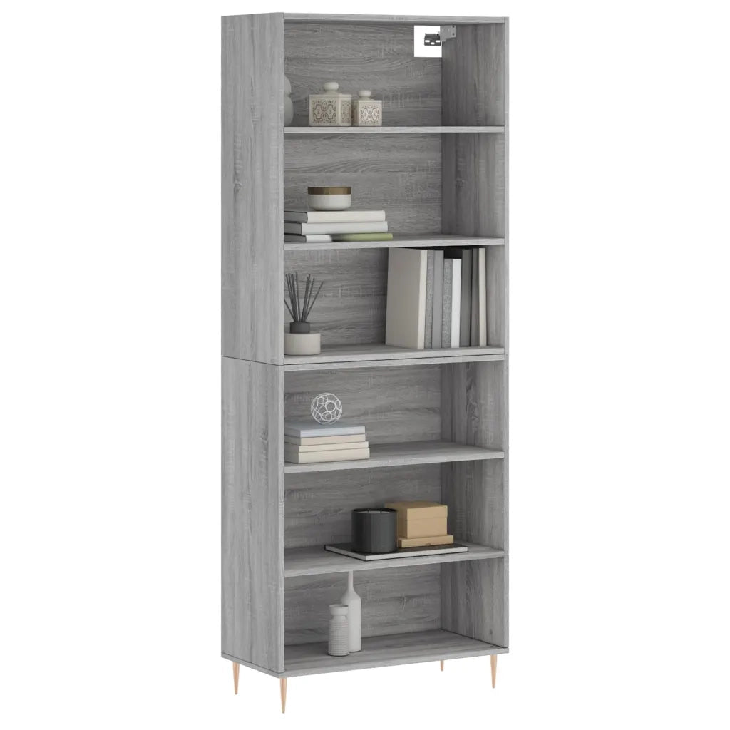 Credenza Grigio Sonoma 69,5x32,5x180 cm Legno Multistrato 3189561