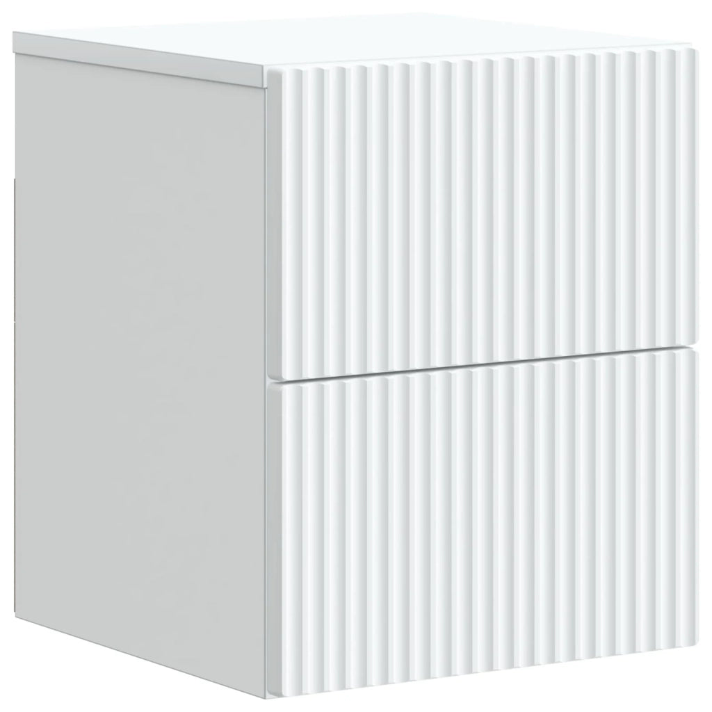 Set di 2 Comodini | Armadio da Notte | Mobiletto da notte a muro Bianco 33 x 34,5 x 40 cm