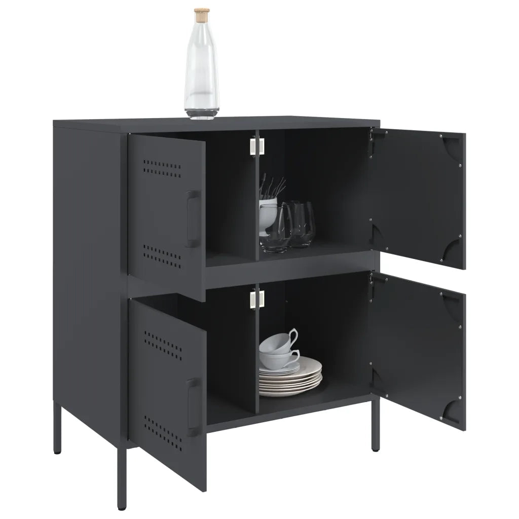 Credenza-Buffet-Armadio da cucina Antracite 68x39x79 cm in Acciaio