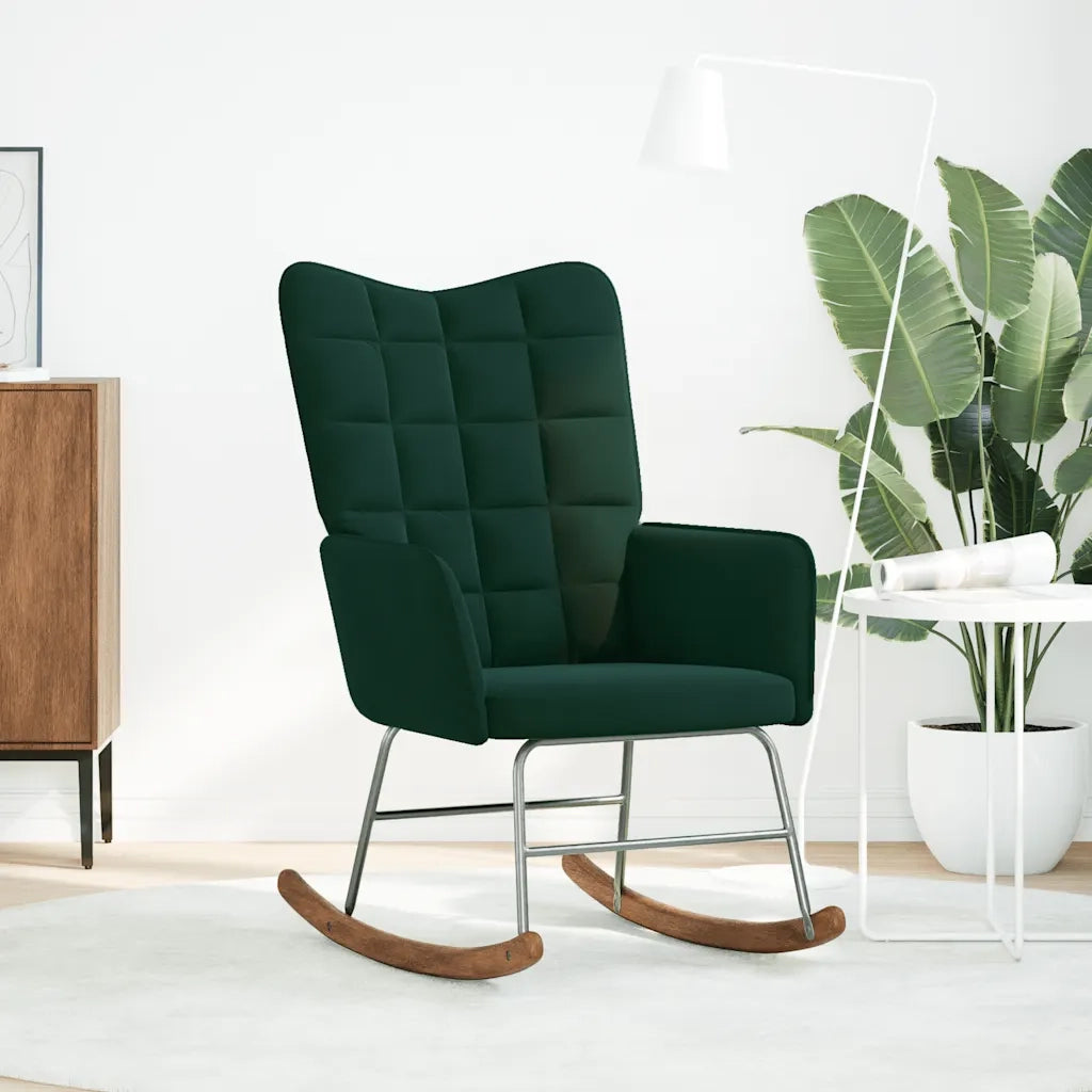 Sedia da Pranzo Verde Scuro in Velluto 4016834