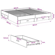 Giroletto con Cassetti Bianco 180x200 cm in Legno Multistrato