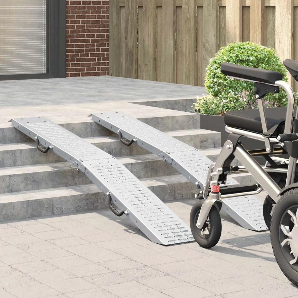 Rampe Pieghevoli 200kg per rampa 2 pz Argento Acciaio zincato CFW8881449