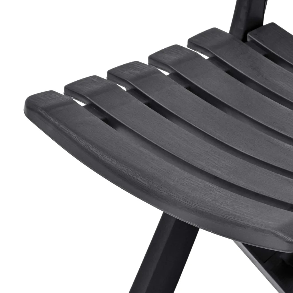Sedie da Giardino Pieghevoli 2 pz | Sedie da Esterno in Plastica Antracite