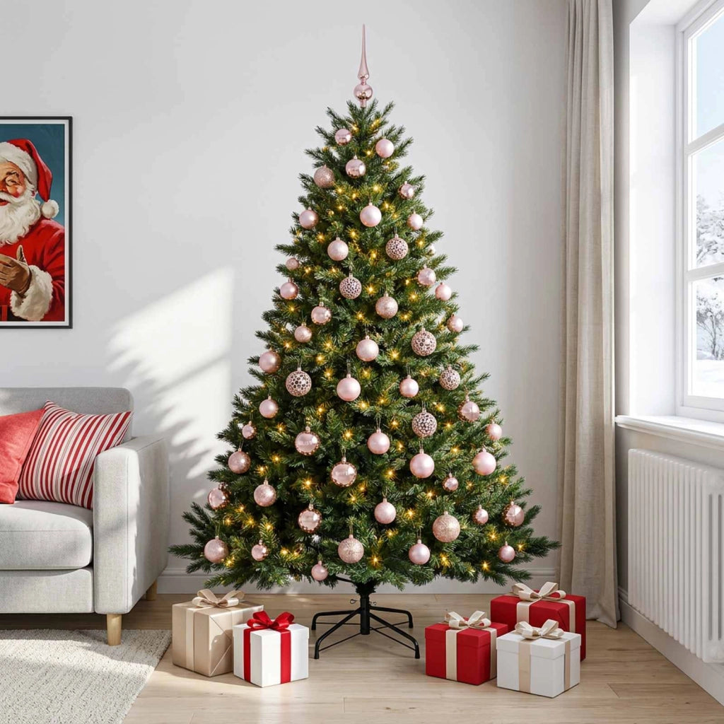 Albero di Natale artificiale con palline 210 cm 300 LED 3466643