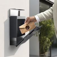 Cassetta postale con vano portagiornale V28 antracite e acciaio inox 370 x 102 x 370 mm