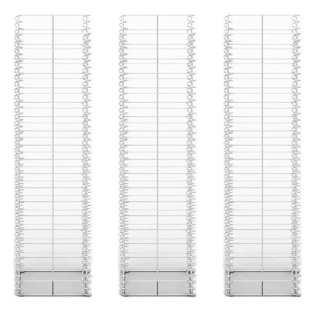 Set Gabbione 3 pz in Filo Zincato 25 x 25 x 100 cm  cod mxl 23583