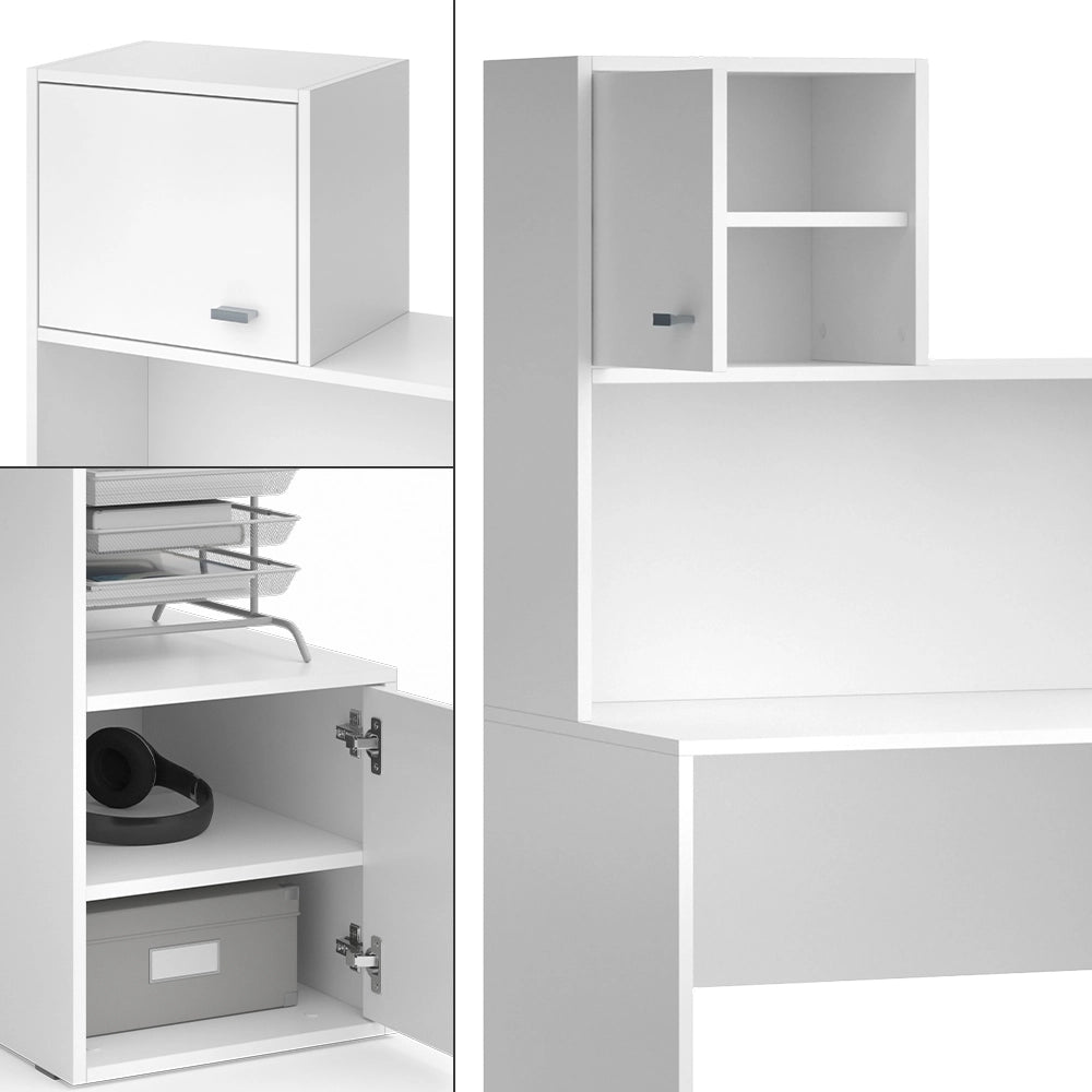Vicco Scrivania con ripiani Bianco 115 x 55 cm con 2 porte