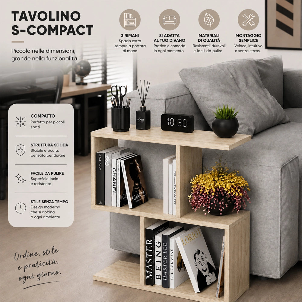 Tavolino da Caffè Rovere Tavolo S Divano Soggiorno Design Moderno 60x60x19.5 cm