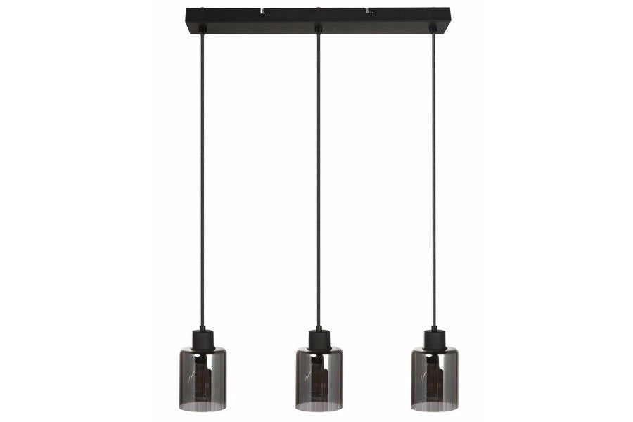 Lampada a sospensione nera vetro fumé Valerie 3xE27 Reality