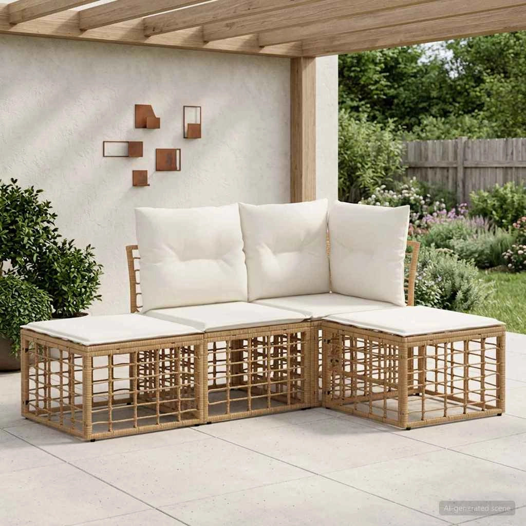 Set di divani da esterno Naturale Poliestere 3437444