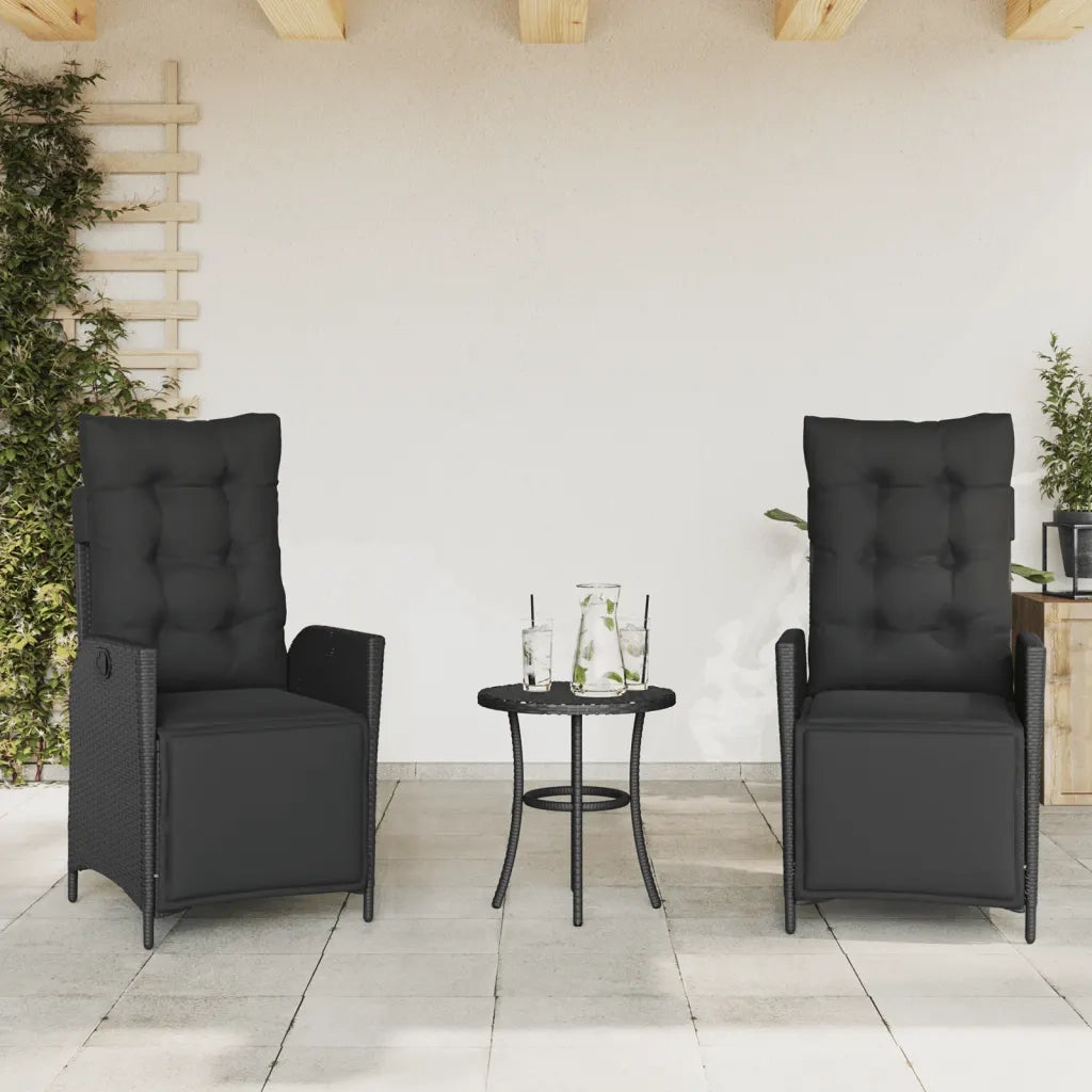vidaXL Sedie da Giardino Reclinabili 2 pz con Poggiapiedi Polyrattan
