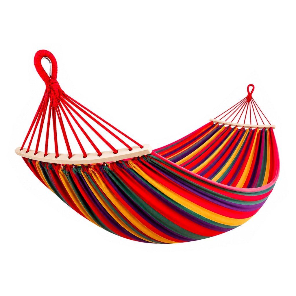 Amaca In Tessuto Con Custodia Da Trasporto E Barre In Legno Da 40 Cm Supporto Resistente Per Giardino Campeggio Spiaggia Relax Outdoor 275 X 155 Cm Rosso
