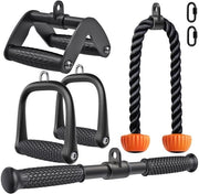 Tiranti per Tricipiti 91 cm - Barra di Sollevamento della Schiena - Manubri a Doppia D - Manopola a Due Mani - Asta di 46 cm - Accessori per Allenamento - Manopole Antiscivolo - Accessori Fitness