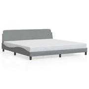 Letto matrimoniale | Letto per adulti | Giroletto Dover Grigio Chiaro 200x200 cm Tessuto