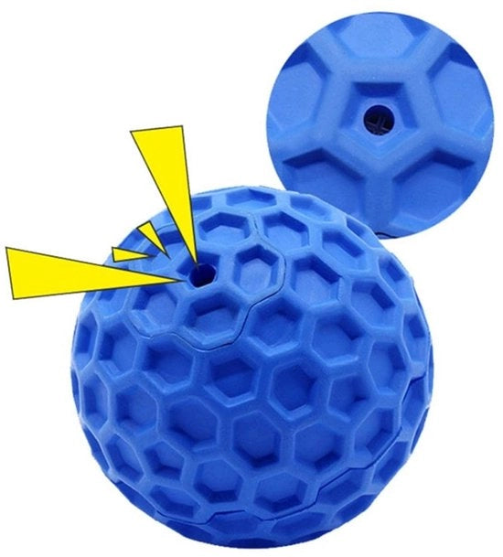 Bal per cani - Giocattolo per cani in gomma naturale indeformabile - Giocattolo interattivo per cani con suono - Bal per cani robusto - Giocattolo per cani con suono e funzione igienizzante - 8 cm di diametro