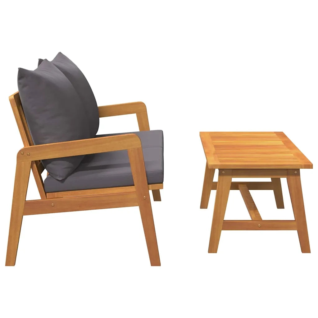 Salotto da Giardino-Set bistrot 2 pz Olio Naturale Legno di Acacia Massello