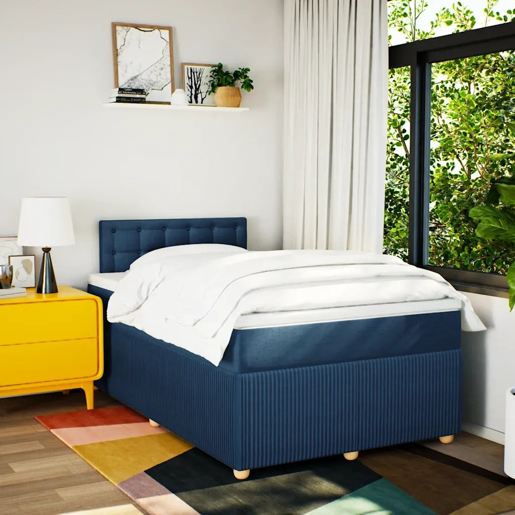 Giroletto a Molle con Materasso Blu 120x200 cm in Tessuto 3287443