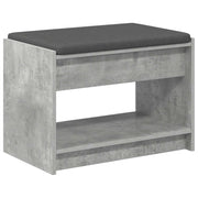 Panca per ingresso con cuscino Grigio Cemento 63 x 38 x 45 cm