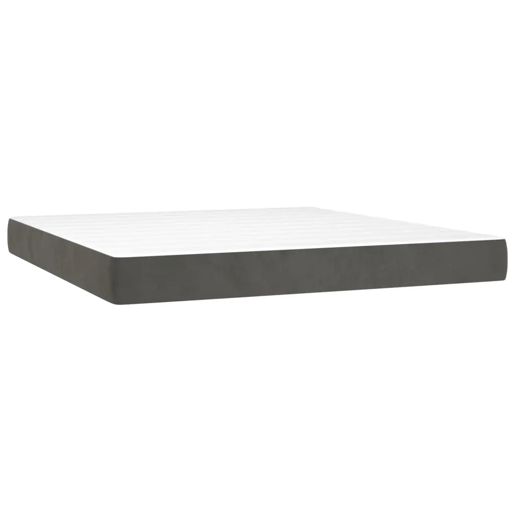 Letto a Molle con Materasso e LED Grigio Scuro 160x200 cm cod mxl 37951