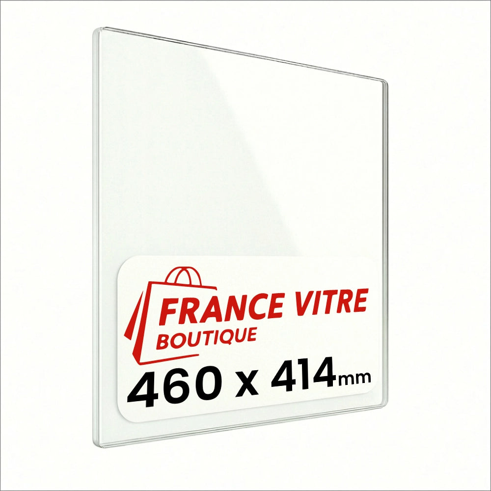 460 x 414 x 4 mm - Vetro per stufa a legna - vetro camino di ricambio - vetro per caminetto resistente al fuoco - France Vitre