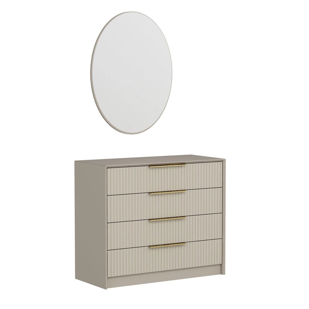 Cassettiera in legno "Kale" - 100 x 45 x 85 cm - Beige