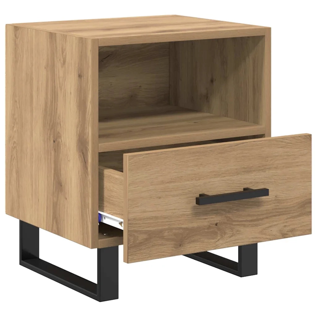 Comodino | Armadio da Notte | Mobiletto da notte Rovere artigianale 40 x 35 x 47,5 cm