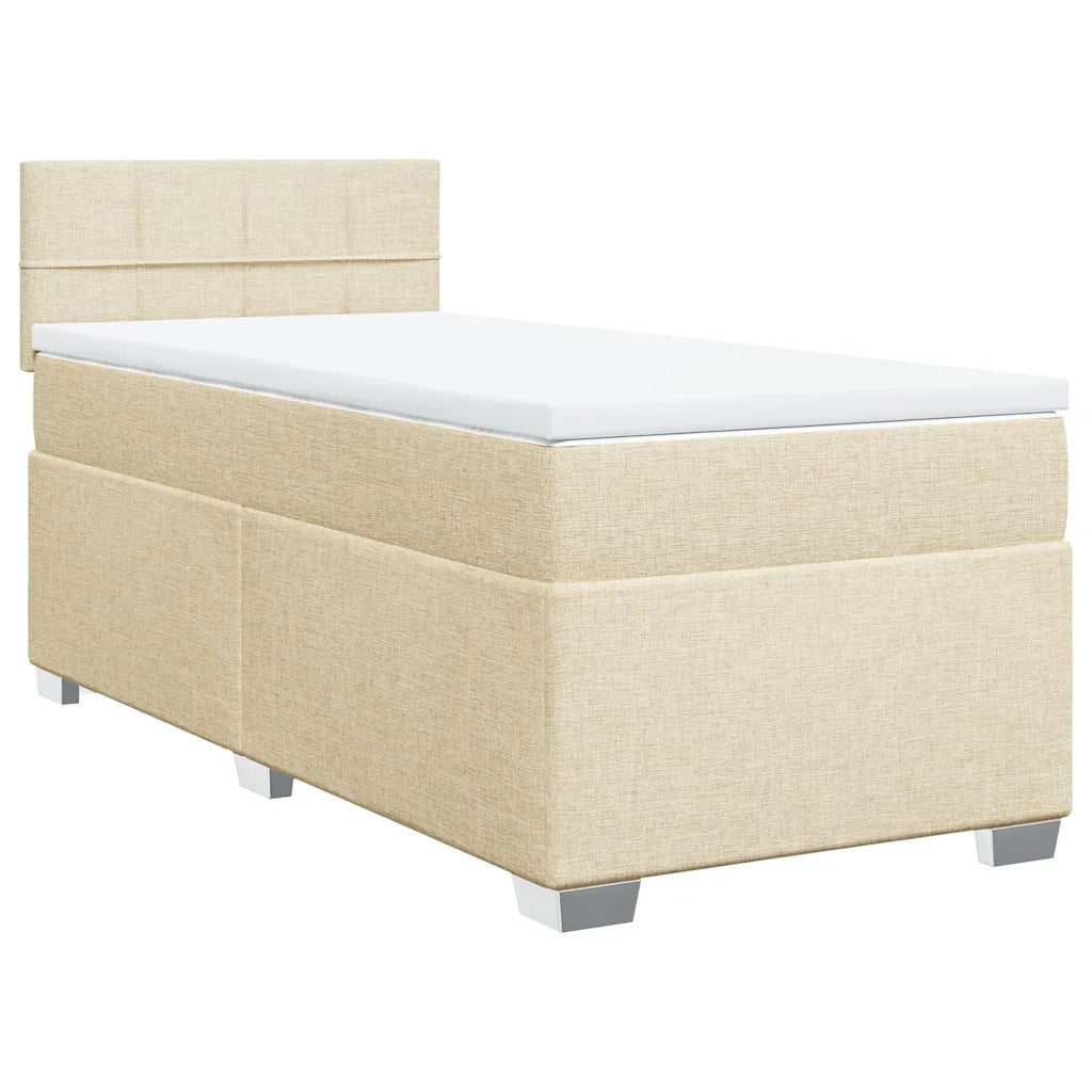 Giroletto a Molle con Materasso Crema 100x200 cm in Tessuto 3288104