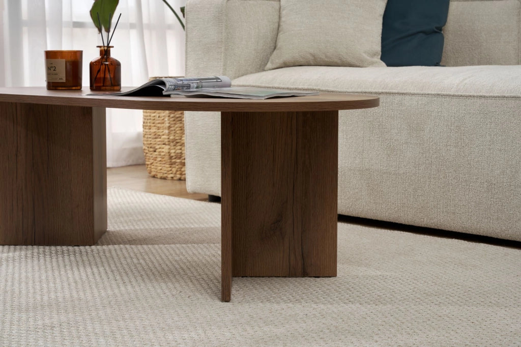 Tavolino da caffè in legno "Sabbia" - 60 x 119 x 40 cm - Noce