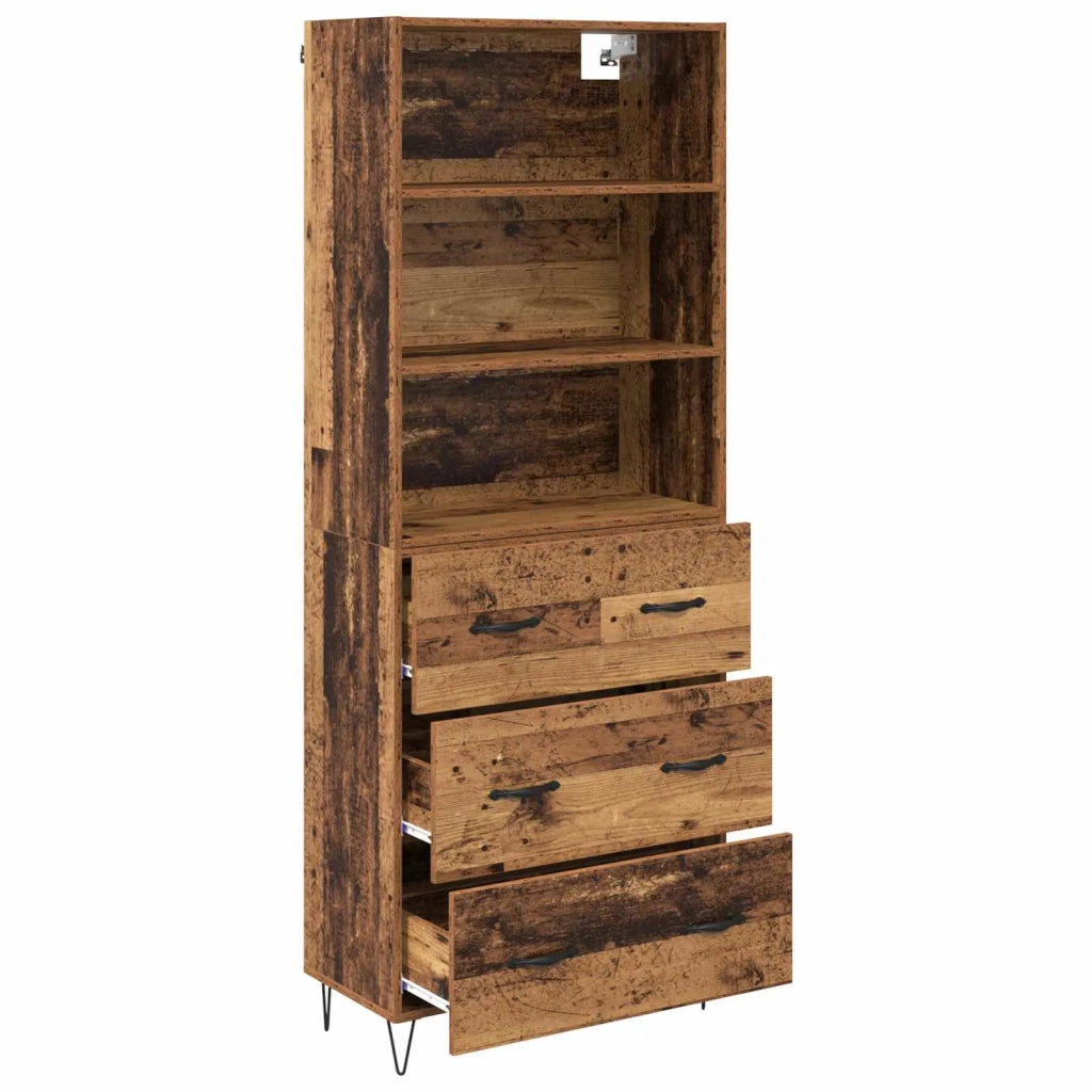 Credenza con cassetto 2 pcs Legno vecchio Legno multistrato