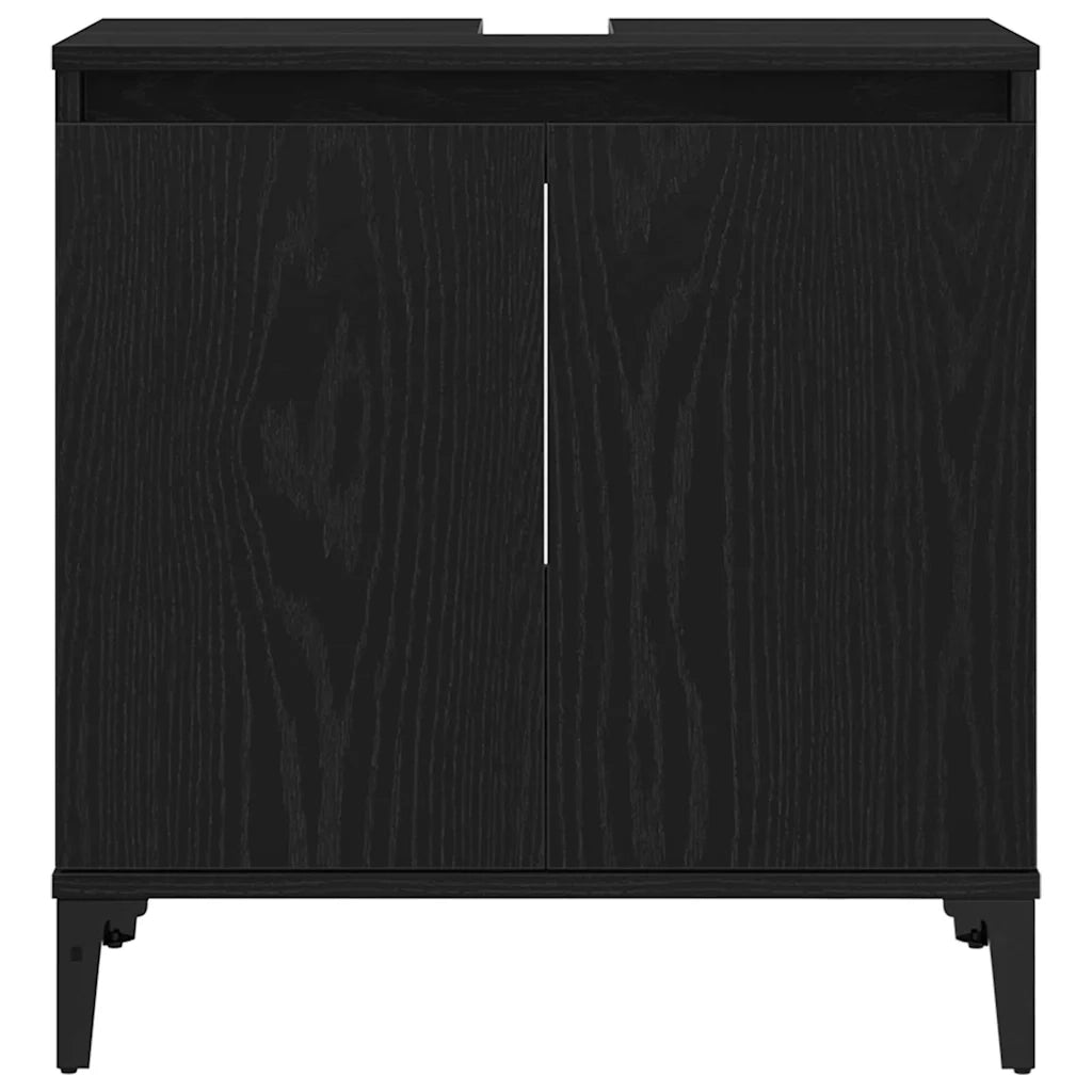 Armadio per Lavabo da Bagno Rovere Nero 58 x 33 x 60 cm 862810