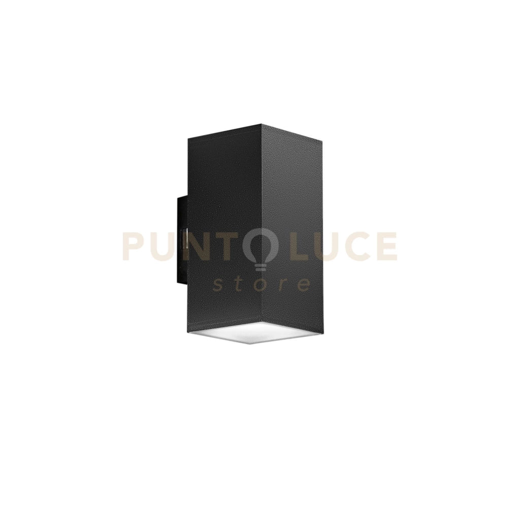 APPLIQUE BIEMISSIONE LED POLO NERA QUADRATA 16W 1960LM CCT 3000K / 4000K IP65 7,8X9,9X16CM