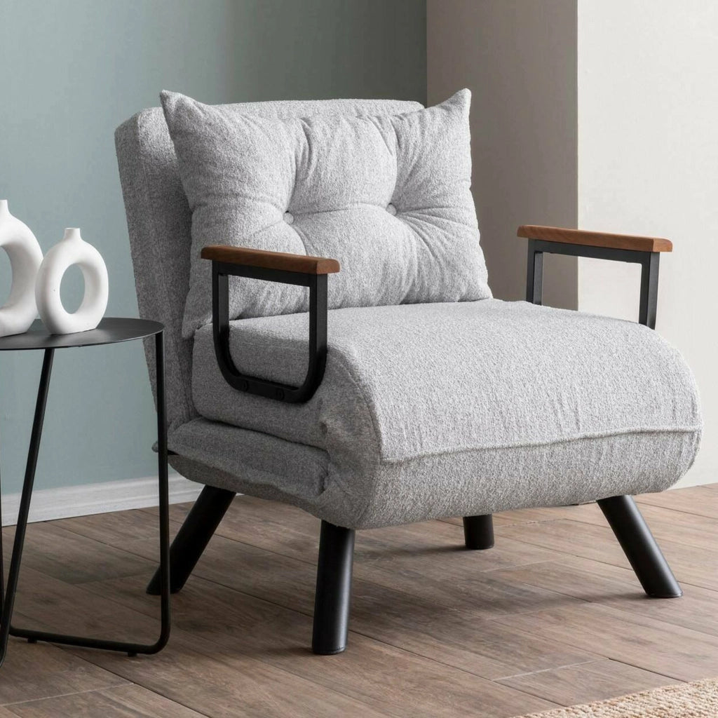 Poltroncina Keoni, Poltrona Reclinabile, 60x78x78h cm Grigio Chiaro