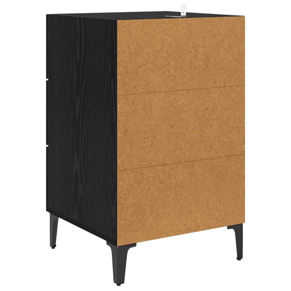 Armadio da Notte Rovere Nero 40 x 40.5 x 66 cm