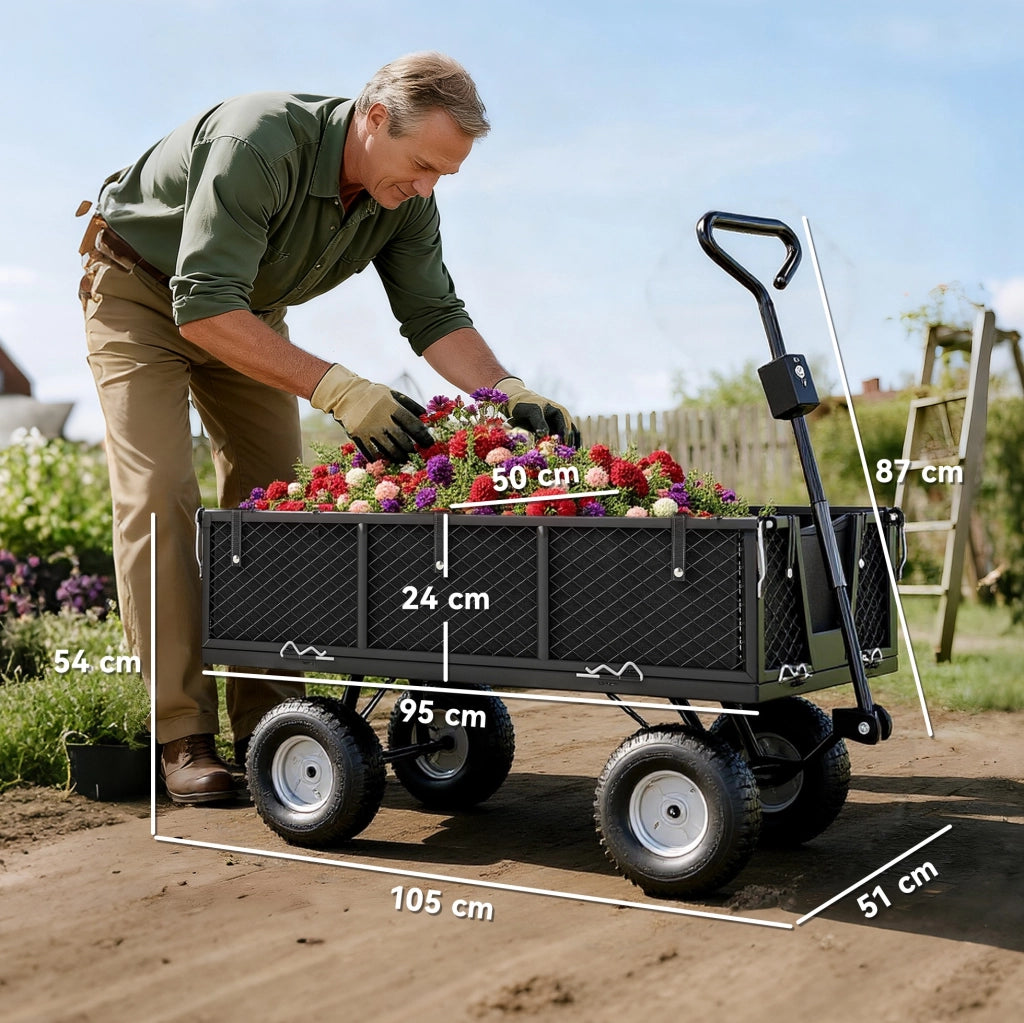 Carrello da giardino ¨C zephmum ¨C 300 kg, nero