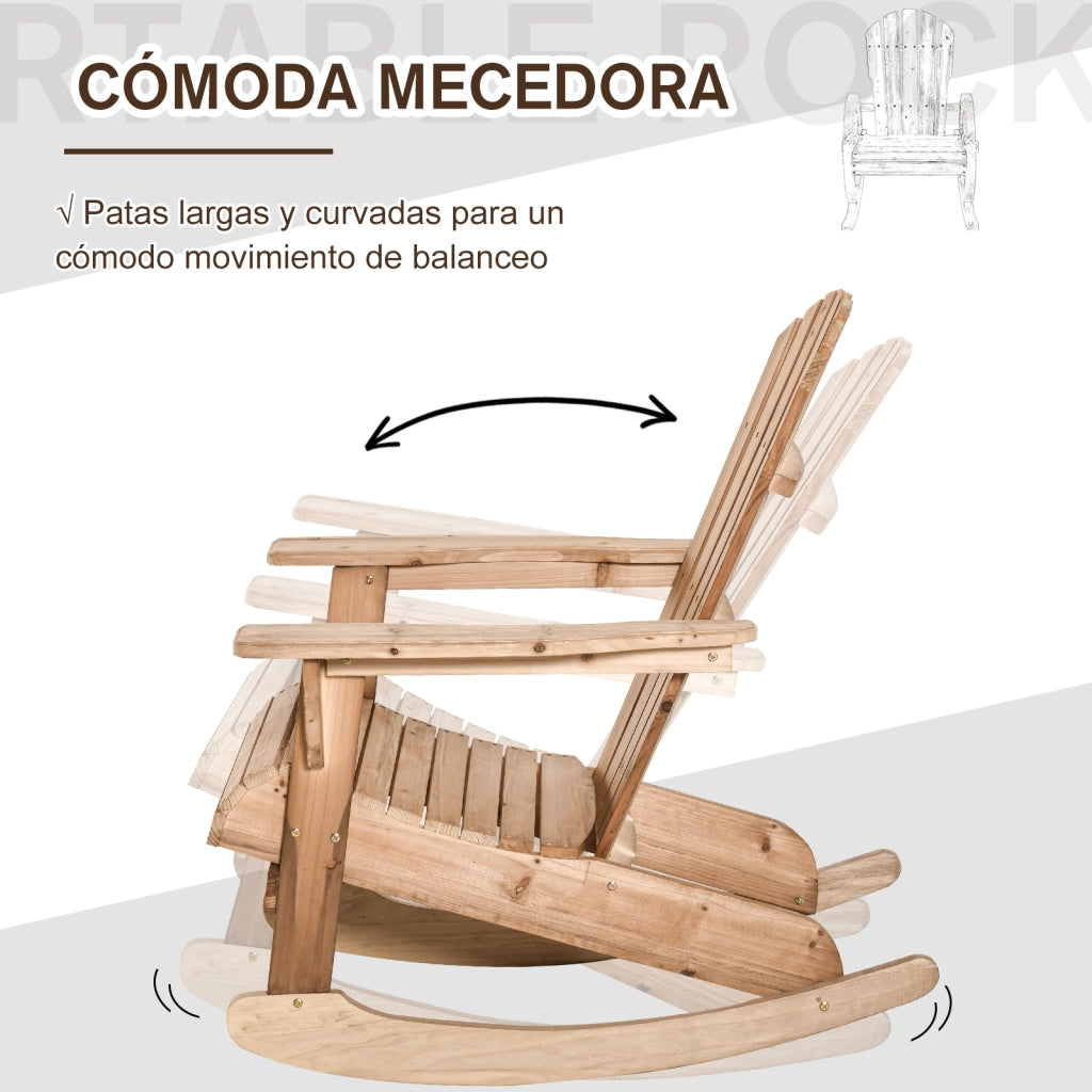 Sedia Adirondack per Giardino e Terrazza ¨C Zephmum ¨C Legno Naturale Teca 77x94x97 cm 130kg