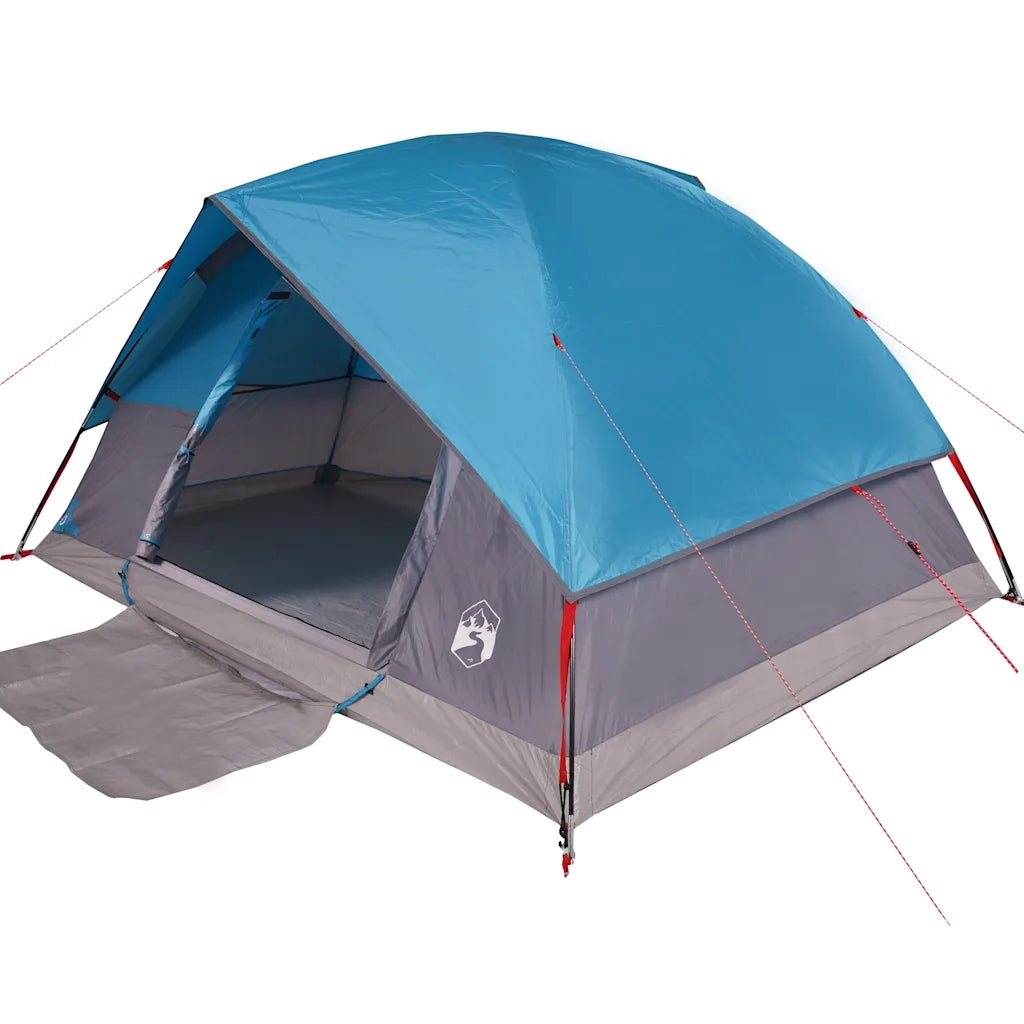 Tenda da Campeggio | Tenda Familiare a Cupola per 4 Persone Blu Impermeabile
