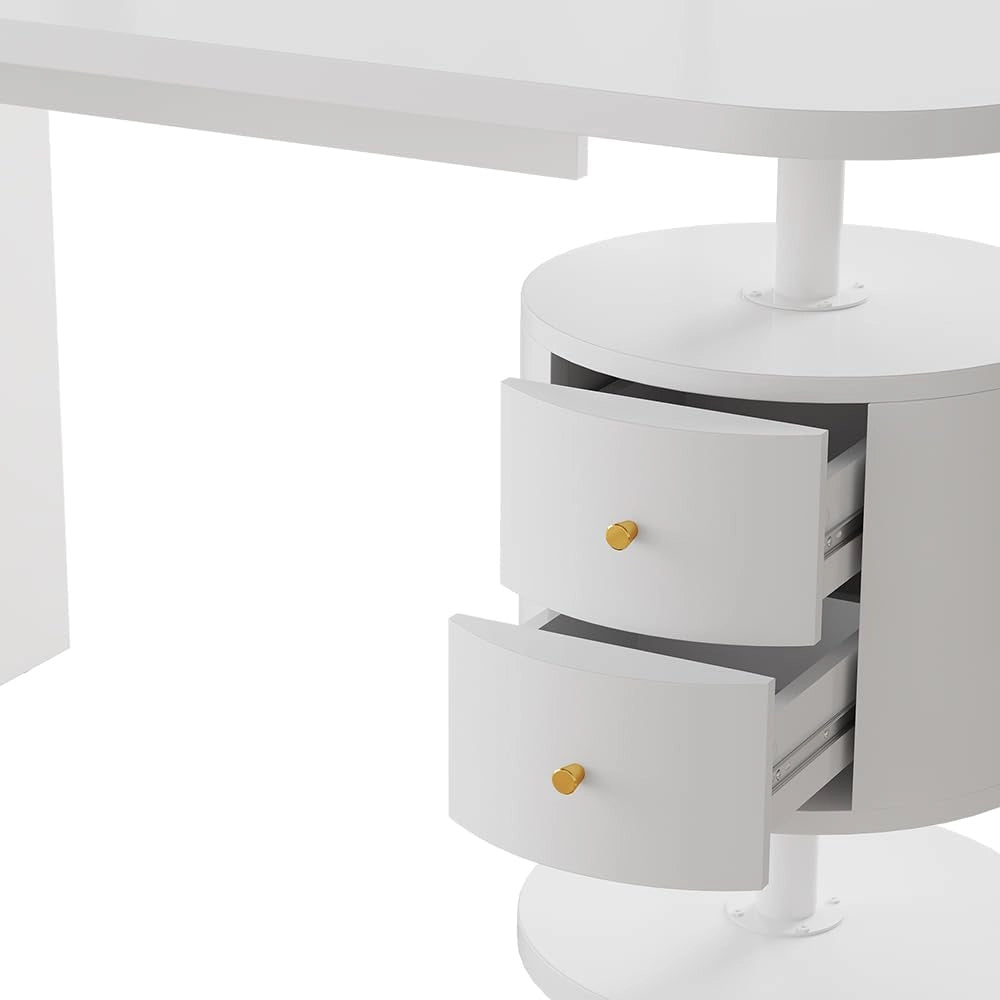 Vicco Tavolo da toeletta Lara, Bianco, 120 cm con 2 cassetti, Ampia superficie del tavolo per trucco, gioielli e accessori per lo styling