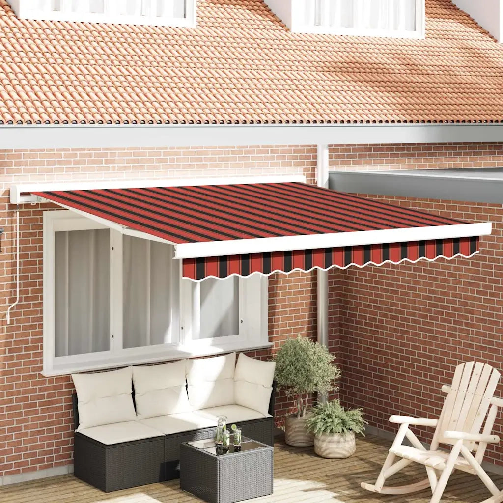vidaXL Tenda Retrattile Arancione e Marrone 350 x 250 cm