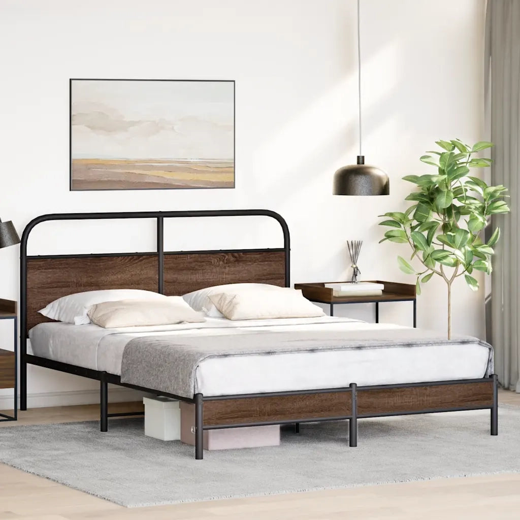 Giroletto senza Materasso Rovere Marrone 150x200 cm Truciolato