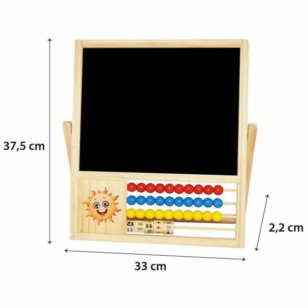 Trade Shop - Lavagna Giocattolo Per Bambini 2 Facce Con Pallottoliere E Lettere Magnetiche -