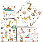 Pacchi di compleanno - Jungle Animali - 8 fogli - 50x70cm - Adatto per bambini - Giraffa Rana Coccodrillo Orso panda