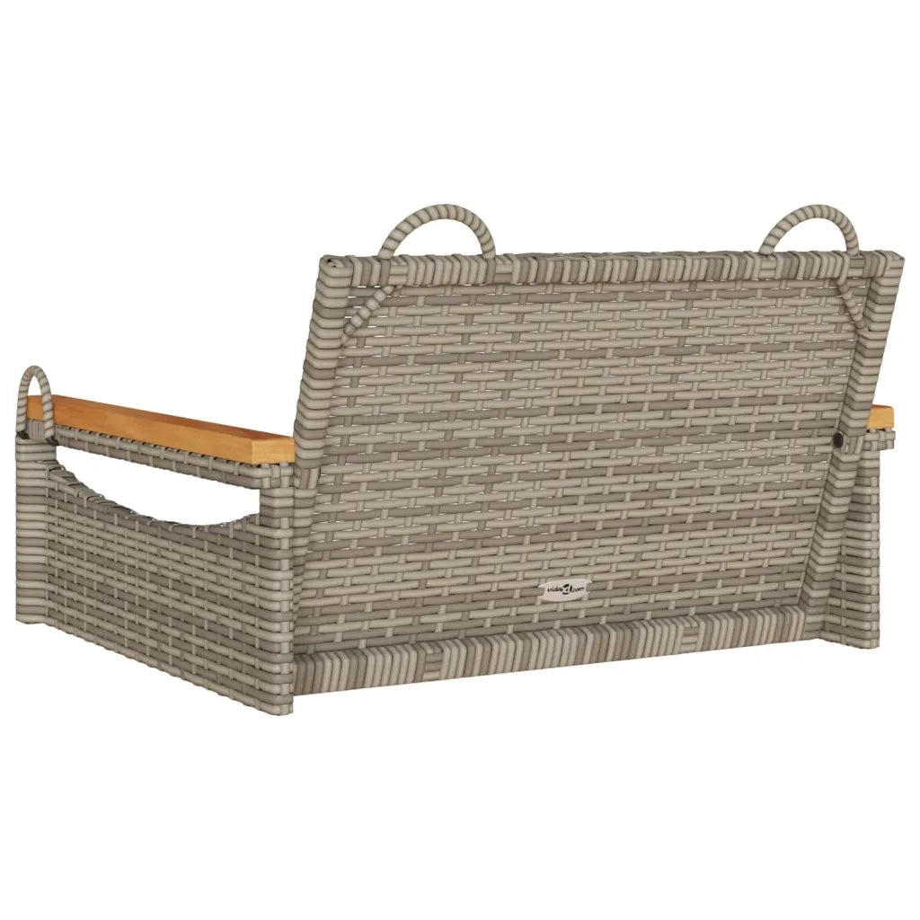 Panchina a Dondolo Grigia 63x62x40 cm in Polyrattan 368162