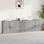 Credenze 3 pz Grigio Cemento in Legno Multistrato 3185403