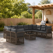 Set Divano da Giardino 11 pz Grigio polyrattan 3434273