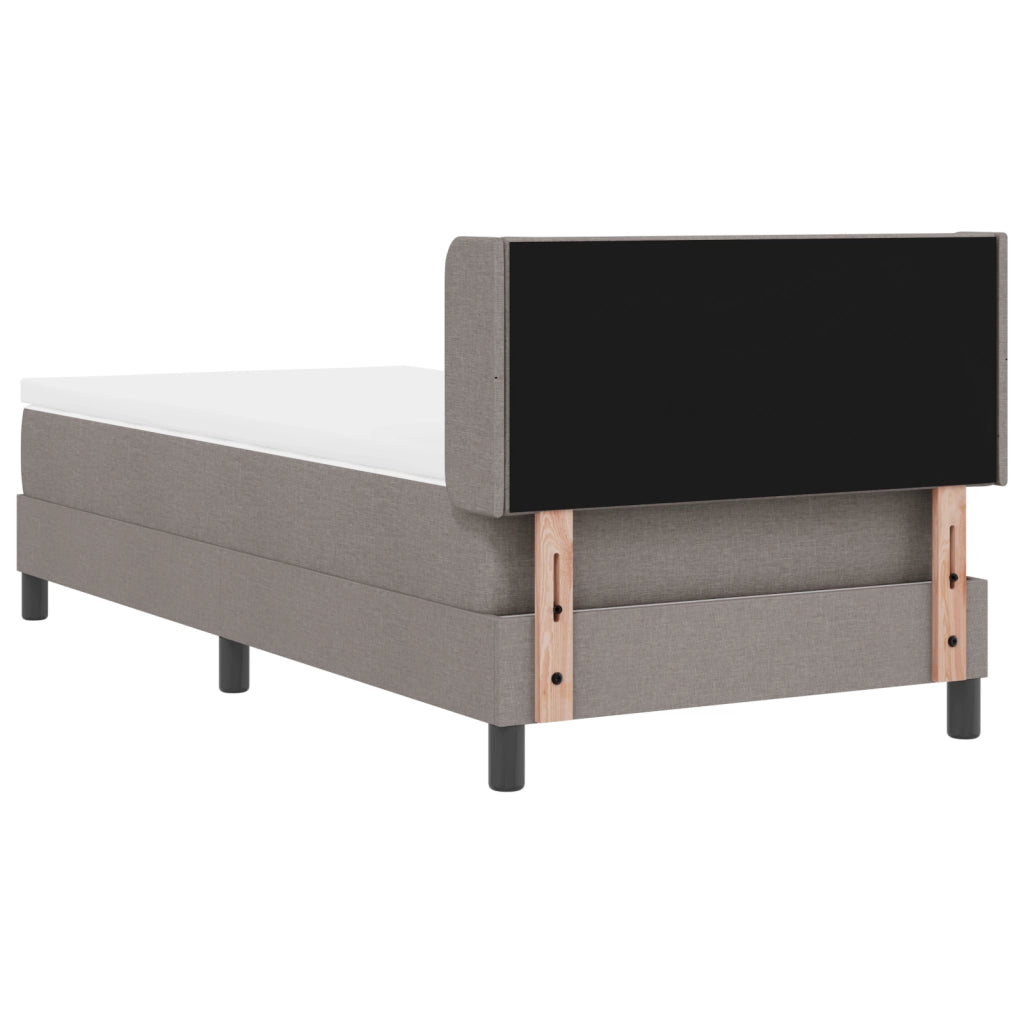 Letto con box spring  e materasso tortora 100x200 cm in tessuto