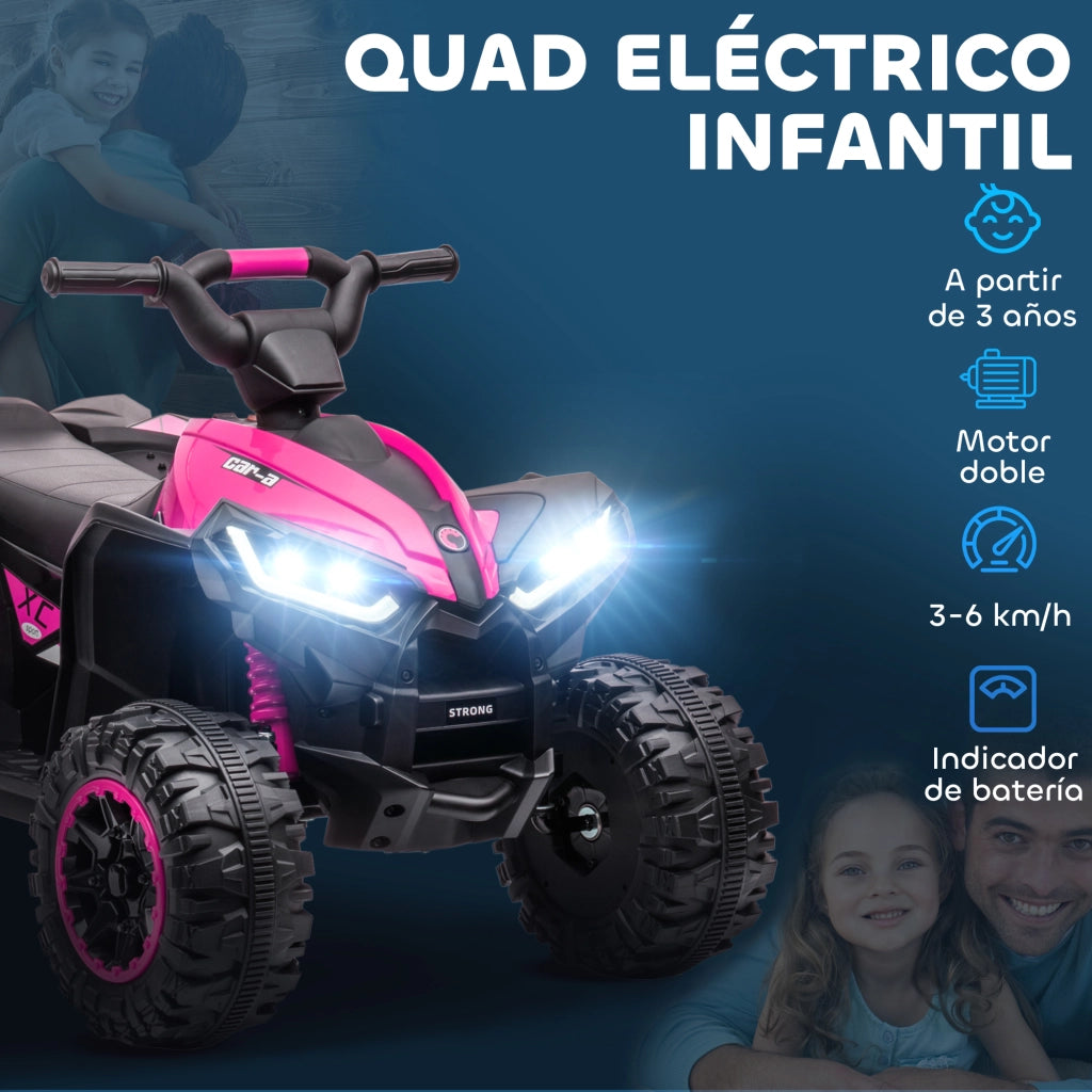 Quad Elettrico per Bambini ¨C Zephmum ¨C Rosa 83x53x55.5 cm